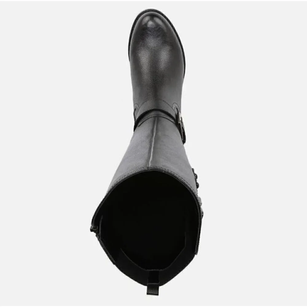 Naturalizer Jessie Leather Riding Boots Black Size 6 Wide Calf NIB $225